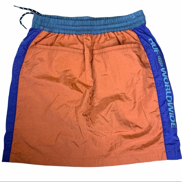 HUF Worldwide Orange Nystrom Mini Skirt NWT WMNS M - Picture 5 of 8
